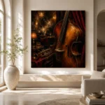Elegant Upright Bass Jazz Wall Art Canvas Print - Image 8