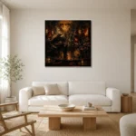 Art Deco Jazz Quartet Jazz Wall Art Canvas Print styled in a refined neutral interior