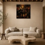 Art Deco Jazz Quartet Jazz Wall Art Canvas Print presented in a sophisticated home setting