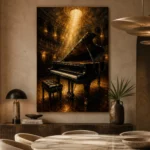 Golden Concert Grand Piano Wall Art Canvas Print - Image 5