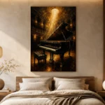 Golden Concert Grand Piano Wall Art Canvas Print - Image 6
