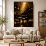 Golden Concert Grand Piano Wall Art Canvas Print - Image 7