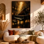 Golden Concert Grand Piano Wall Art Canvas Print - Image 8