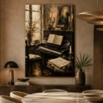 Vintage Composition Studio Piano Wall Art Canvas Print - Image 5