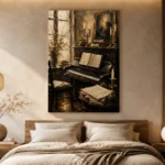 Vintage Composition Studio Piano Wall Art Canvas Print - Image 6