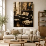 Vintage Composition Studio Piano Wall Art Canvas Print - Image 7
