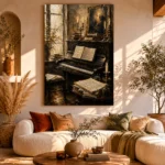 Vintage Composition Studio Piano Wall Art Canvas Print - Image 8
