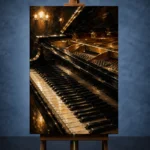 Golden Piano Keys Piano Wall Art Canvas Print - Image 2
