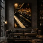 Golden Piano Keys Piano Wall Art Canvas Print - Image 4