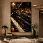 Golden Piano Keys Piano Wall Art Canvas Print - Image 5