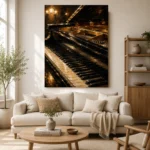 Golden Piano Keys Piano Wall Art Canvas Print - Image 7