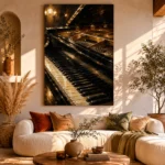 Golden Piano Keys Piano Wall Art Canvas Print - Image 8