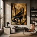 Grand Piano Recital Room Piano Wall Art Canvas Print - Image 3