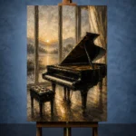 Golden Dawn Piano Wall Art Canvas Print - Image 2