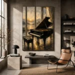 Golden Dawn Piano Wall Art Canvas Print - Image 3