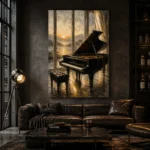 Golden Dawn Piano Wall Art Canvas Print - Image 4