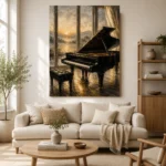 Golden Dawn Piano Wall Art Canvas Print - Image 7