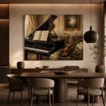 Vintage Piano Still Life Wall Art Canvas Print - Image 4