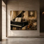 Vintage Piano Still Life Wall Art Canvas Print - Image 5