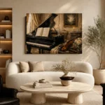 Vintage Piano Still Life Wall Art Canvas Print - Image 6
