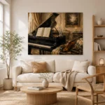 Vintage Piano Still Life Wall Art Canvas Print - Image 7