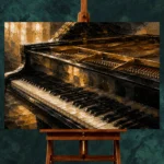 Golden Piano Keys Wall Art Canvas Print - Image 2