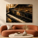Golden Piano Keys Wall Art Canvas Print - Image 3