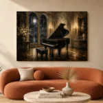 Moonlit Recital Piano Wall Art Canvas Print - Image 3