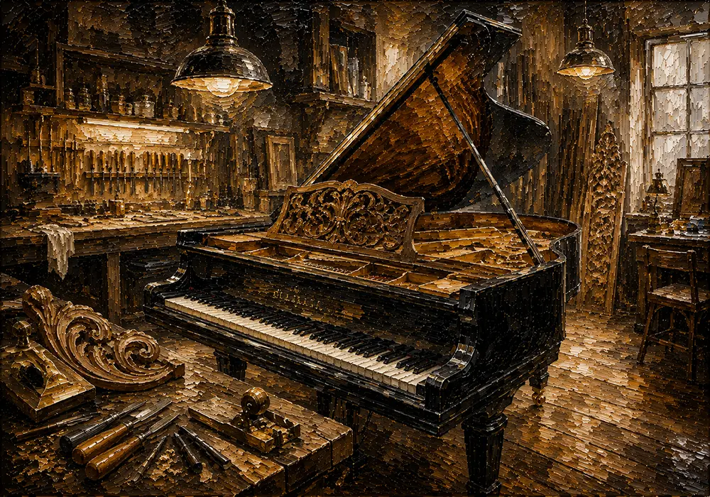 Craftsman's Atelier Piano Wall Art Canvas Print