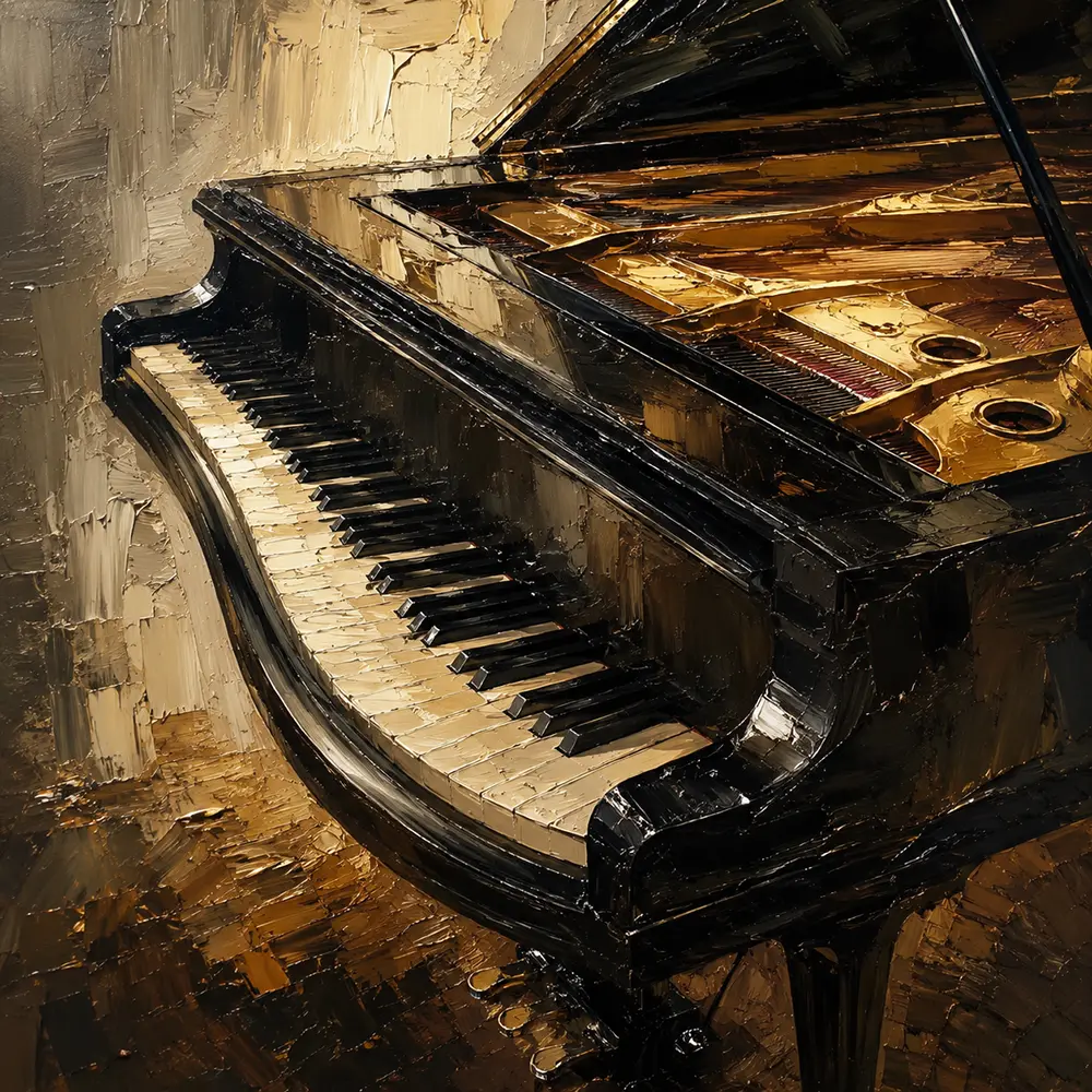 Elegant Grand Piano Wall Art Canvas Print