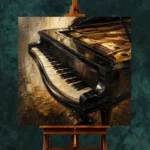 Elegant Grand Piano Wall Art Canvas Print - Image 2