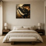 Elegant Grand Piano Wall Art Canvas Print showcased in an elegant minimalist interior