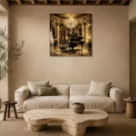 Luxury Concert Salon Piano Wall Art Canvas Print presented in a sophisticated home setting