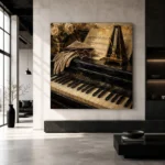 Antique Piano Still Life Wall Art Canvas Print - Image 5