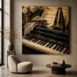 Antique Piano Still Life Wall Art Canvas Print - Image 6