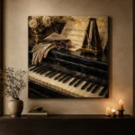 Antique Piano Still Life Wall Art Canvas Print - Image 7