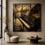 Contemporary Dusk Piano Wall Art Canvas Print - Image 6