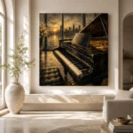 Contemporary Dusk Piano Wall Art Canvas Print - Image 8