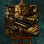 Timeless Music Studio Piano Wall Art Canvas Print - Image 2