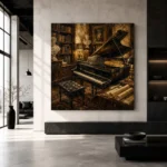 Timeless Music Studio Piano Wall Art Canvas Print - Image 5