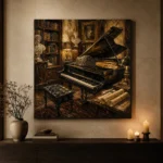 Timeless Music Studio Piano Wall Art Canvas Print - Image 7