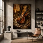 Antique Violin Workshop Wall Art Canvas Print - Image 3