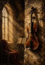Antique Violin Chamber Wall Art Canvas Print
