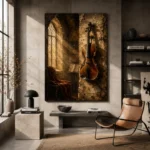 Antique Violin Chamber Wall Art Canvas Print - Image 3
