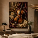 Burgundy Baroque Violin Wall Art Canvas Print - Image 5