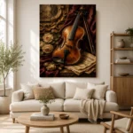 Burgundy Baroque Violin Wall Art Canvas Print - Image 7