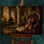 Baroque Recital Chamber Violin Wall Art Canvas Print - Image 2