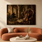 Baroque Recital Chamber Violin Wall Art Canvas Print - Image 3