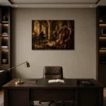 Baroque Recital Chamber Violin Wall Art Canvas Print displayed in a contemporary gallery-inspired room