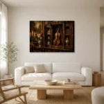 Collector’s Salon Violin Wall Art Canvas Print styled in a refined neutral interior